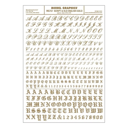 Woodland Scenics Script and Old English - Gold WOO757